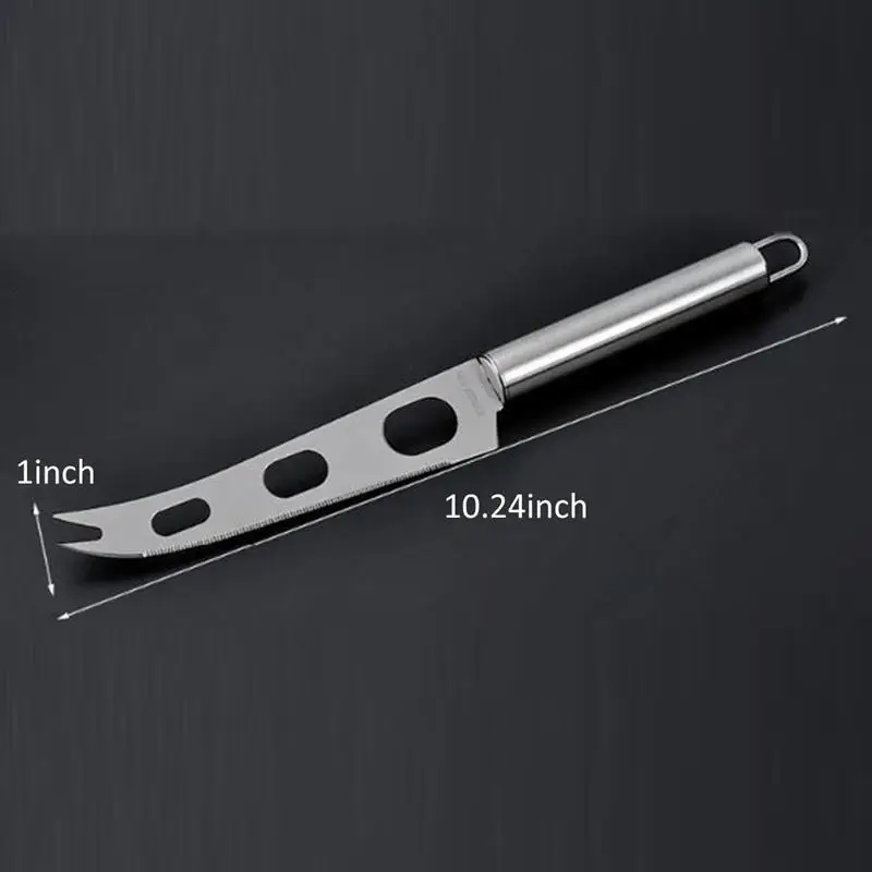 Multifunction Cheese Knife Stainless Steel Cheese Knife With Fork Tip Serrated Pizza Cake Cutter Cheese Slicer Kitchen Tool