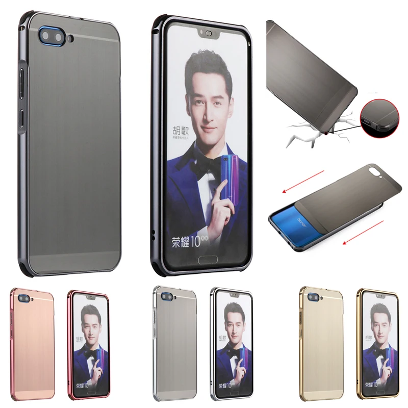 Роскошный ударопрочный алюминиевый бампер для uawei Honor 10 чехол матовый