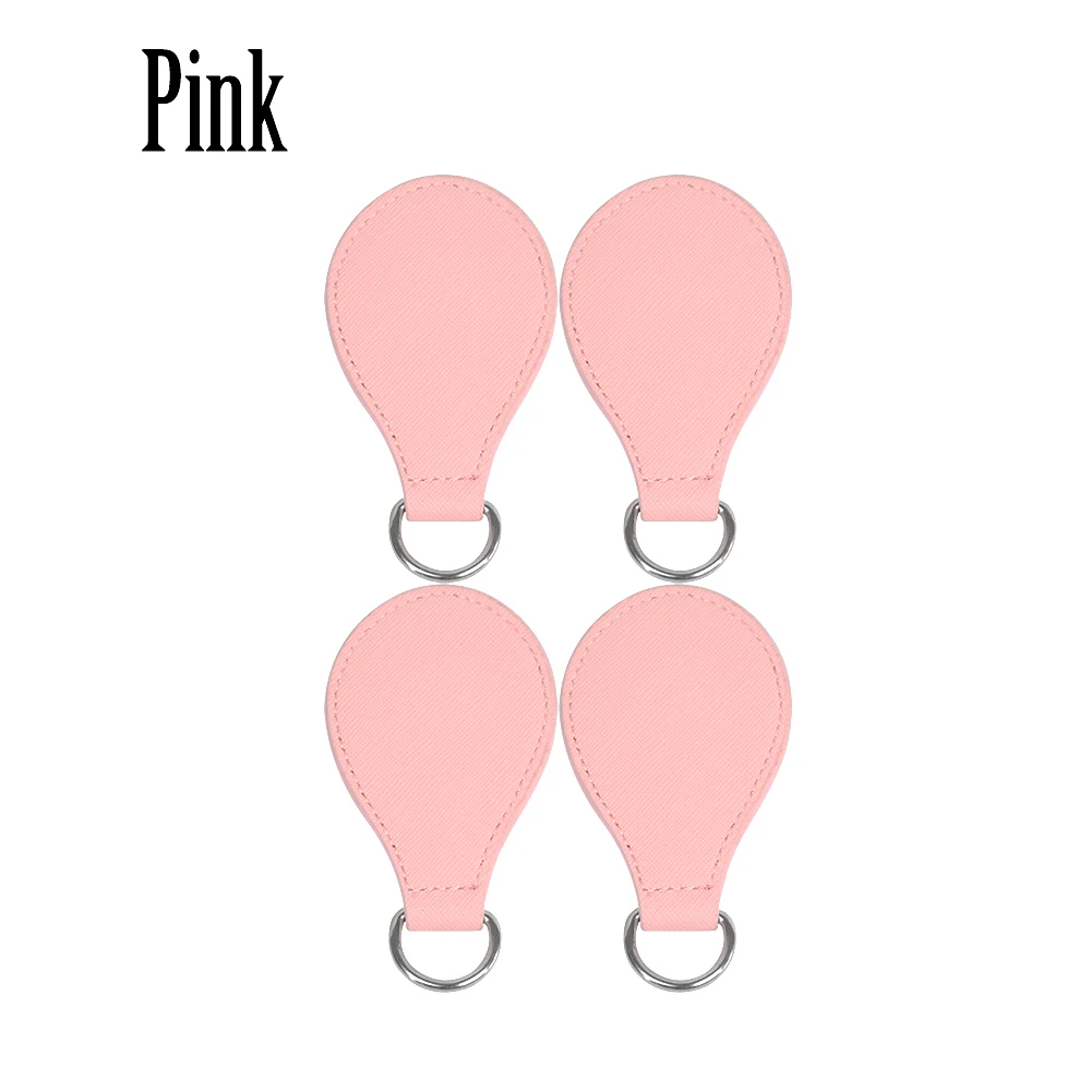 Pink Краевой рисунок, 2 пары, 4 шт., блестящий каплевидный конец, для Obag, ручка, ПУ, капля, крепление для O Bag, Obasket, ручка, часть - Цвет: Pink