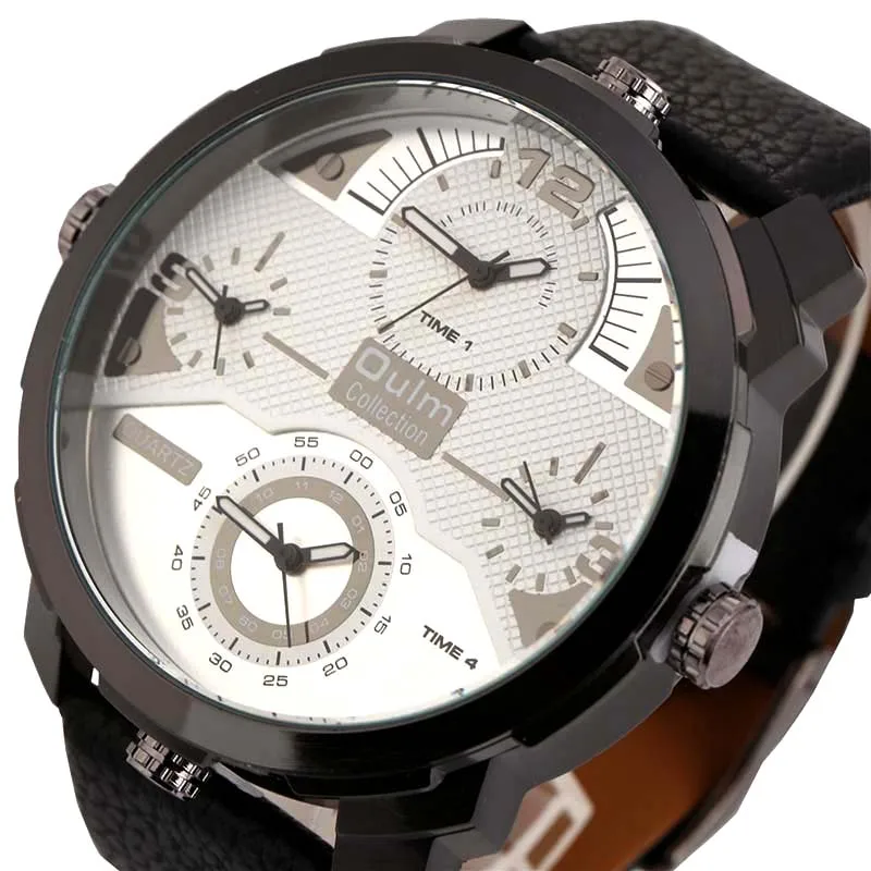

Watch Men Luxury Brand Military Quartz Analog Clock oulm Man Sports Leather Watches Clock Army Relogios Masculino