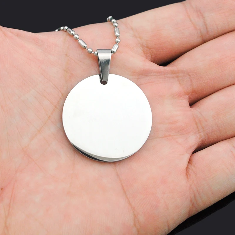 Подвеска-ожерелье ATGO круглая бирка для собаки из нержавеющей стали 316L бирки
