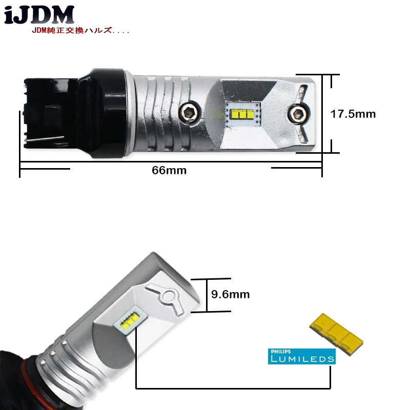 IJDM автомобиля 7440 светодиодный высокое Выход Реверсивный огонь T20 W21W светодиодный Замена лампы для резервные фары заднего хода автомобиля, 12V 6000 К ксенон белый