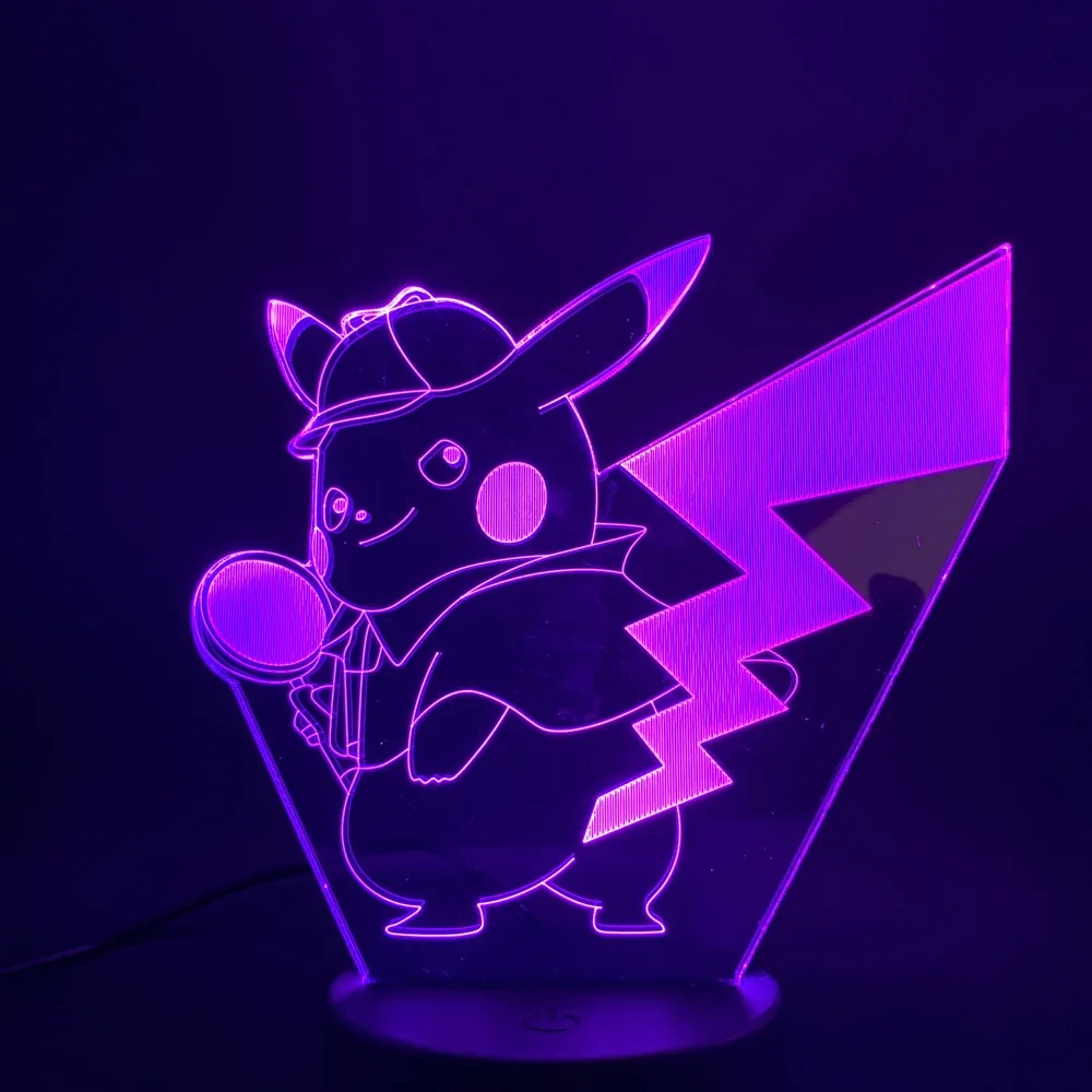 Игра Pokemon Go Pikachu рисунок детский ночник детская комната для учебы декоративная атмосфера Usb батарея светодиодный 3d-ночник лампа