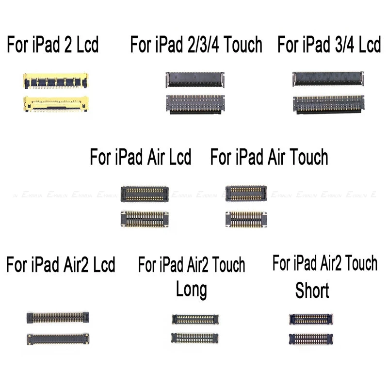 Высокое качество для iPad 2/3/4 5 air 6 air2 Mini 2 3 4 ЖК-дисплей с сенсорным экраном дигитайзер Аккумулятор FPC разъем на материнской плате