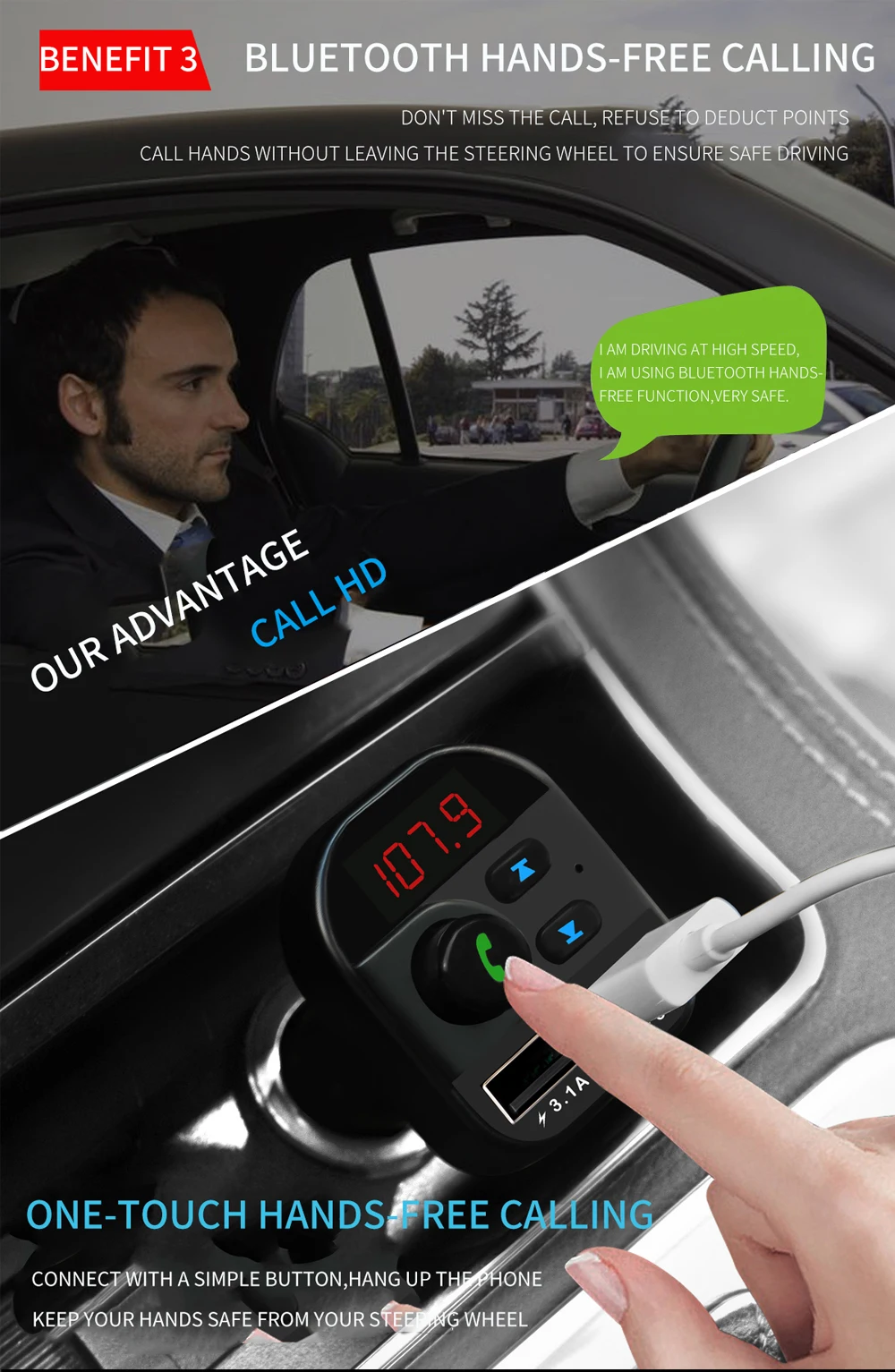 Mp3-плеер автомобильный громкой связи беспроводной Bluetooth комплект fm-передатчик Автомобильный MP3-плеер USB зарядное устройство fm-модулятор для автомобильных аксессуаров