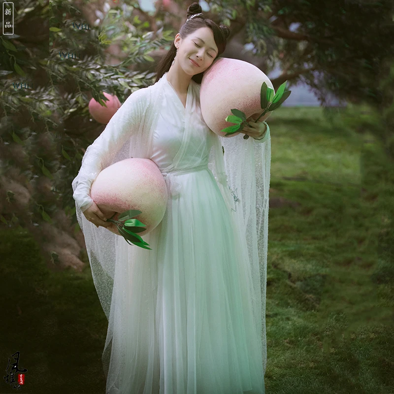 Светло-зеленая шифоновая Фея Эстетическая Hanfu костюмированная драма костюм сценическое представление Hanfu для ТВ Играть В предназначение белой змеи