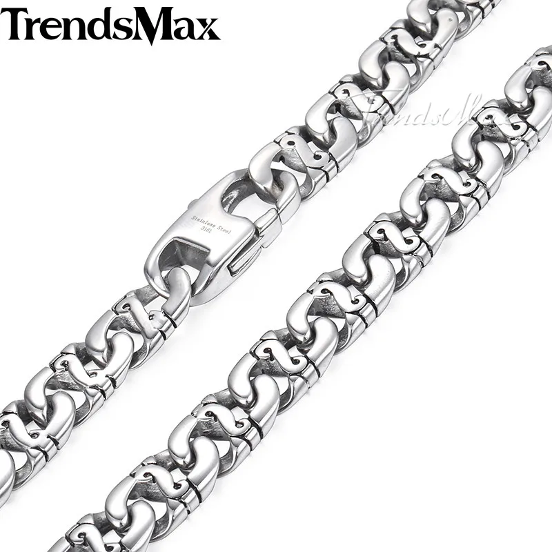 Trendsmax, мужское ожерелье, 316L, нержавеющая сталь, цепочка, ожерелье, мужская мода, ювелирные изделия, дропшиппинг, подарки, 18-36 дюймов, HN01