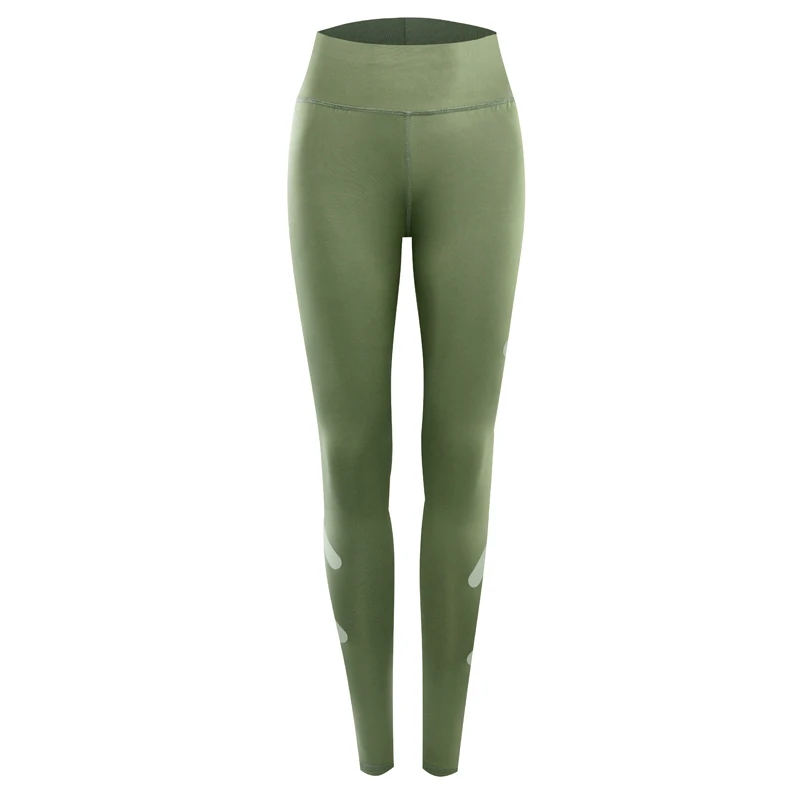 2018 облегающие Женские леггинсы однотонные с принтом и высокой талией женские