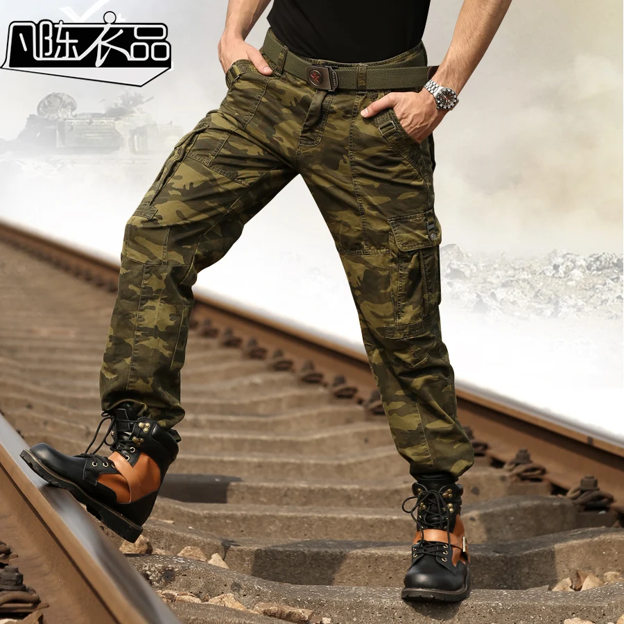 Камуфляжные брюки мужские комбинезоны уличные повседневные свободные с