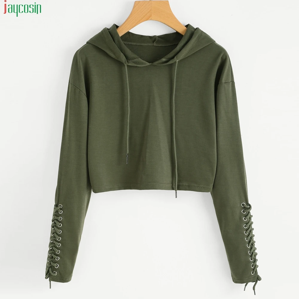 JAYCOSIN новая Толстовка Женская Harajuku джемпер Hoddie рубашка укороченный топ пальто