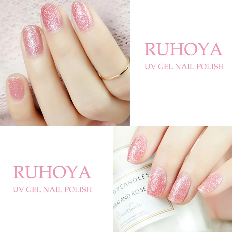 Ruhoya 8 мл Блеск УФ-Платиновый гель лак для ногтей Soak Off полу постоянный гель-лаки