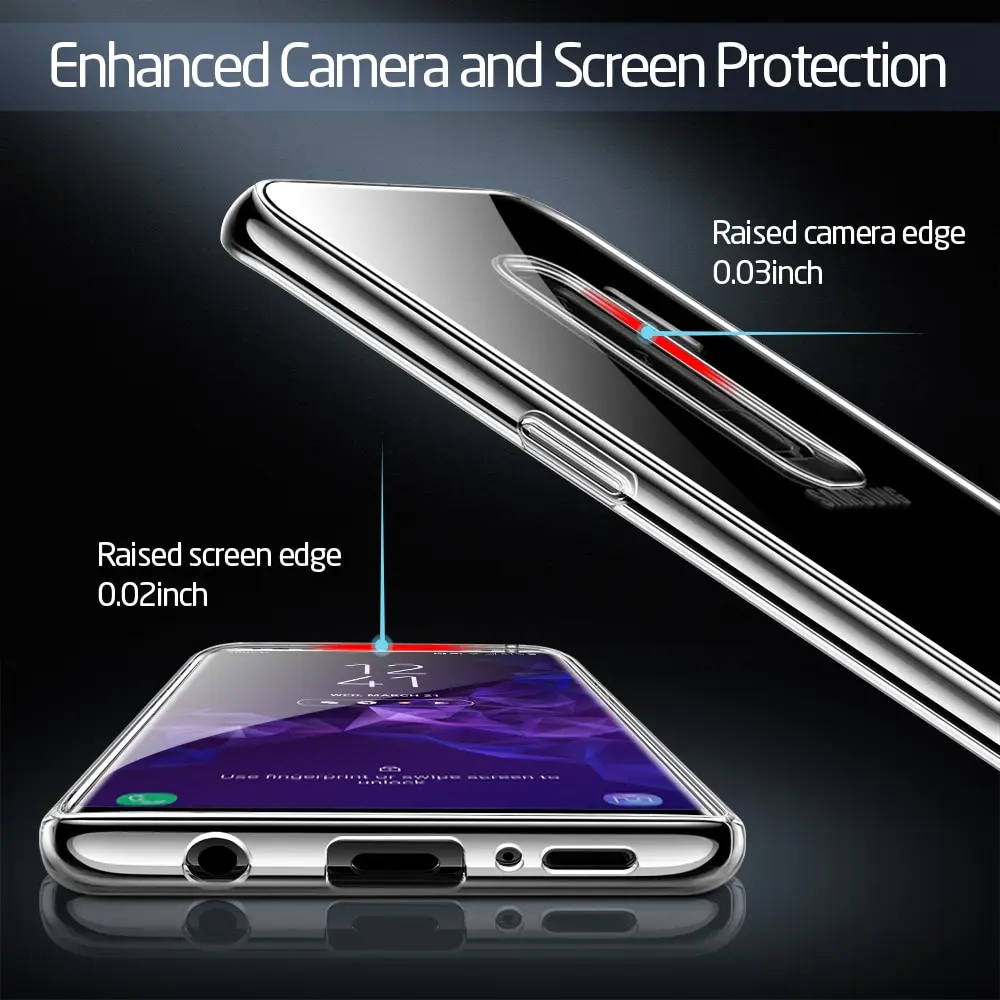 Для samsung S9 чехол, ESR для samsung S9 Plus чехол из закаленного стекла жесткий чехол+ ТПУ Рамка для samsung S9 для Galaxy S9 plus