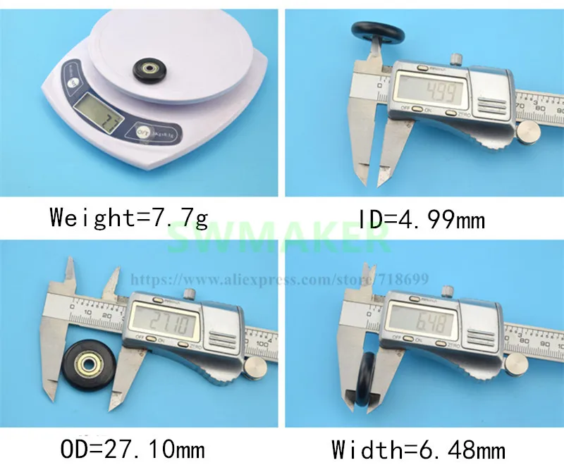 SWMAKER 5*27*6 5 шкив подшипника с нейлоновым покрытием пластиковые инъекции R тип дуги