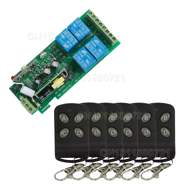 Реле дистанционного управления беспроводное 85 250 В 110 220 4 канала|rf door|220v wireless control