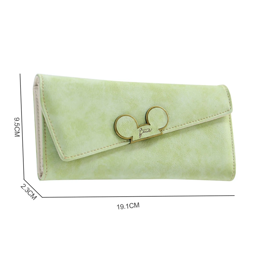 BENVICHED Fashion Designer Color Scrubs Long Women Wallet Ladies Mickey Phone Purse Coin Purses Holders Lady Pocket Wallets D232