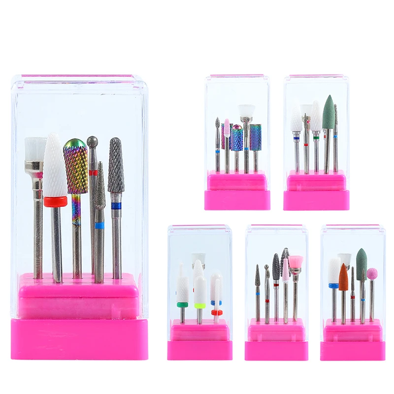 7 шт./компл. разноцветные сверла для ногтей УФ гель удаления многофункциональные