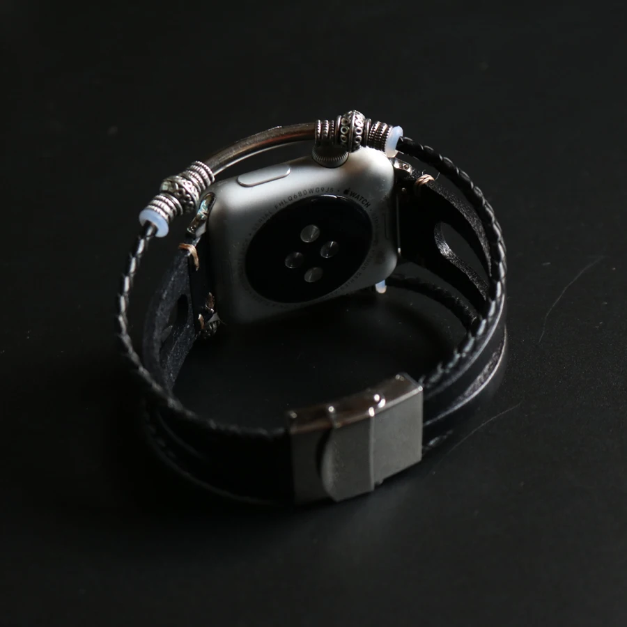 Ремешок для часов из натуральной кожи для Apple Watch 38 мм 42 мм 40 мм 44 мм винтажный ремешок браслет для iWatch серии 4 3 2 1 для женщин/мужчин