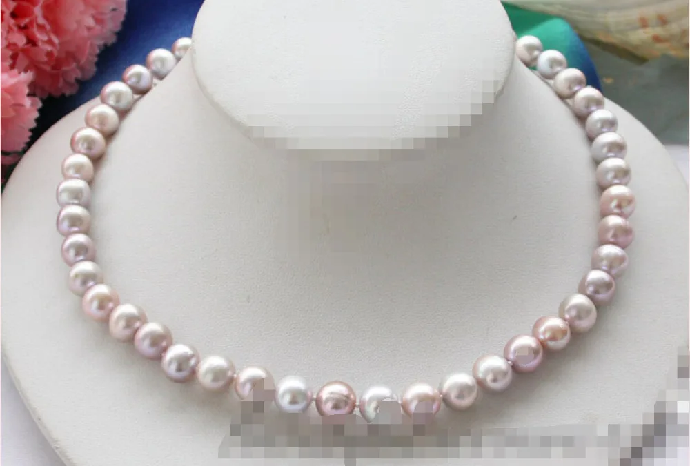 DYY ~~ BJC 000160 серое круглое ожерелье из пресноводного жемчуга серебро скидка AAA |