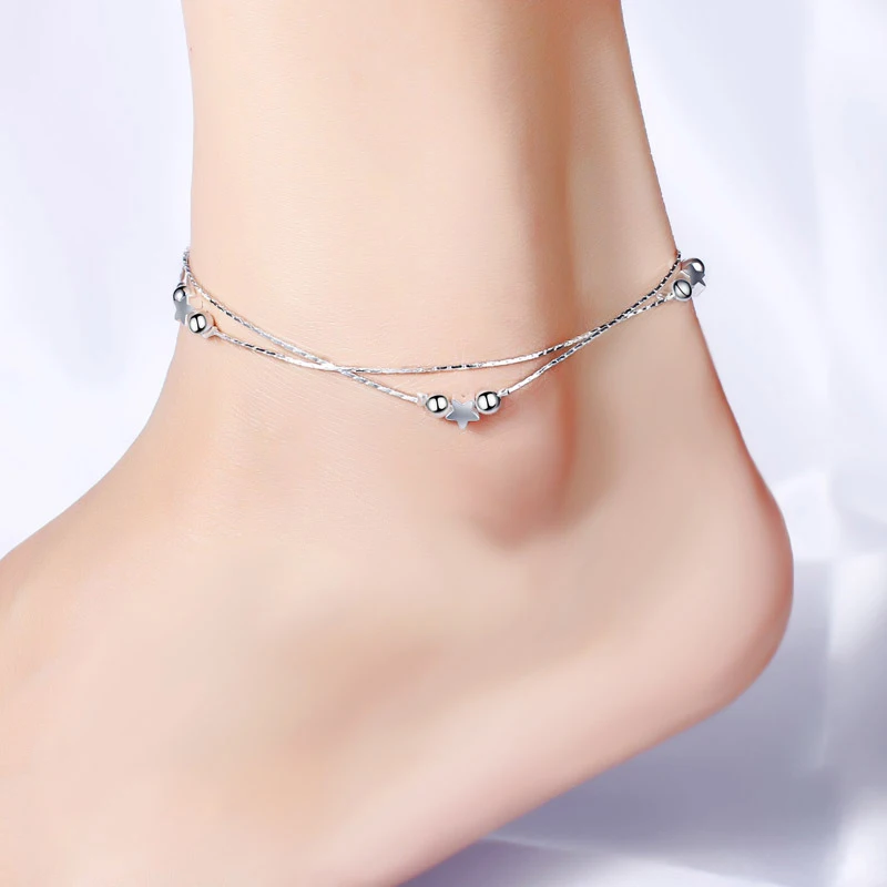 

Double Star Ankle Double Chain Pineapple Pendant Anklet Jewelry Fashion Beaded Summer Beach Foot Style Anklets for Women