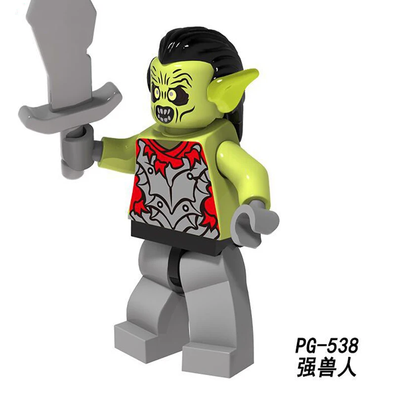 Цвет: желтый Для Властелина Колец Bilbo Baggins фигурки карликов Урук Hais Orc Azog Yazneg Bombur модель строительные блоки кирпичи игрушки - Цвет: Цвет: желтый