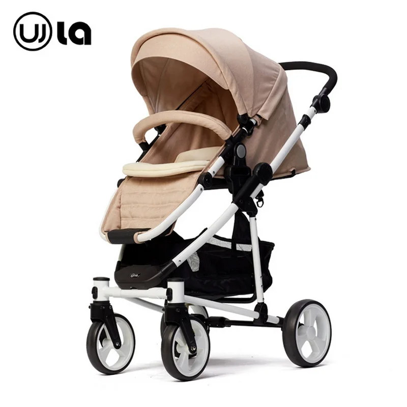 Прогулочная коляска Wla детская с высоким ландшафтом на четырех колесах розового