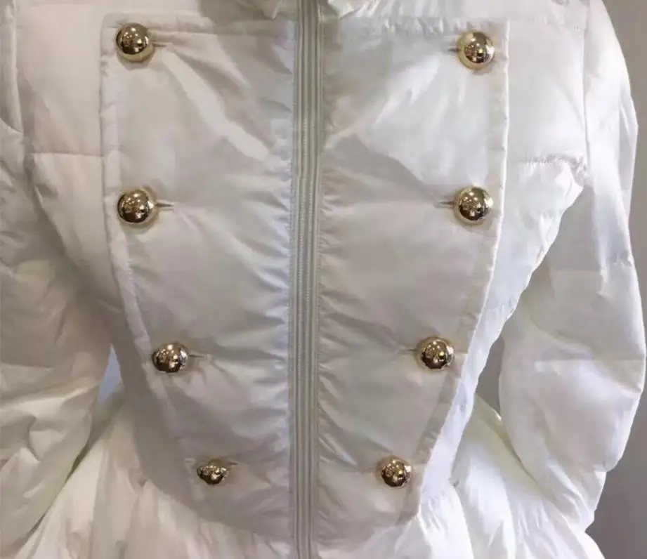 New Women Down Jackets Warm Long Coat Swing Ladies Outwear Double-breasted Padded Coat