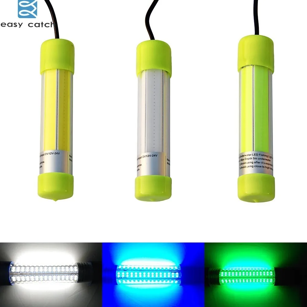 

Легкая Светодиодная лампа 20 Вт 12-24 В для подводной рыбалки для глубоководных лодок Ночная рыболовная лампа снасти 3 цвета
