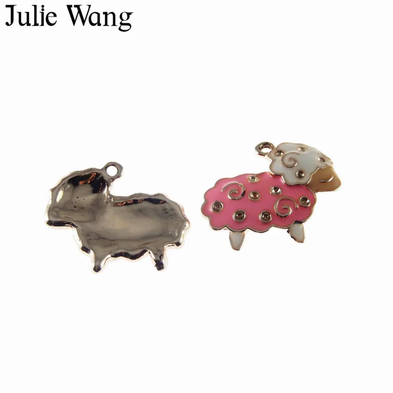 Julie Wang 5 шт. сплав 4 цвета на выбор эмалированная маленькая искусственная Подвеска