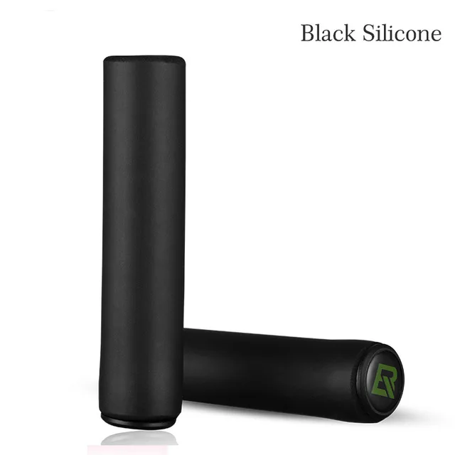 black silicone ROCKBROS mtb руль велосипеда ручки силиконовая губка противоскользящие противоударные мягкие велосипедные ручки ультралегкие аксессуары для руля велосипеда - Цвет: black silicone