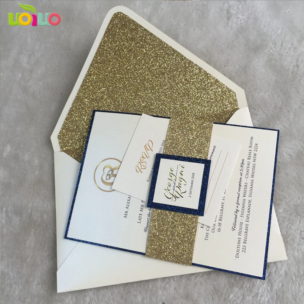 Конверт с блестками внутри карточка вкладыш принтом Блестящий Золотой ярлык