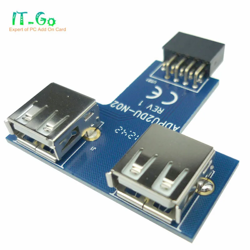 IT GO 2 порта 9 pin USB коннектор Женский 0 разъем от материнской платы|Платы расширения|