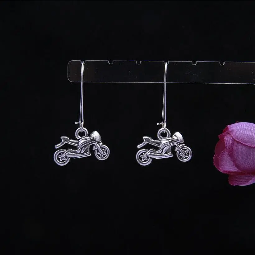 Популярные Модные ювелирные изделия 50 пар ретро серебряный Прекрасный мотоцикл