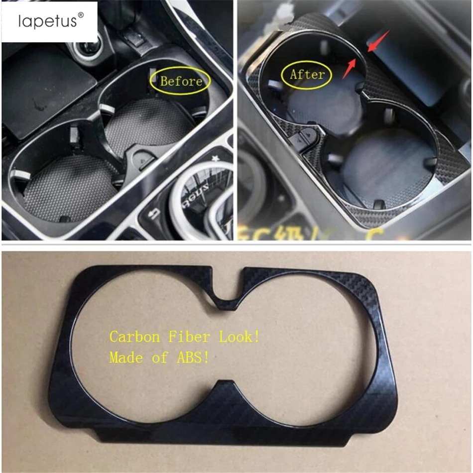 

Lapetus Accessories Fit For Mercedes Benz C CLASS W205 Sedan 2015 - 2021 Front Seat Water Cup Holder Molding Cover Kit Trim