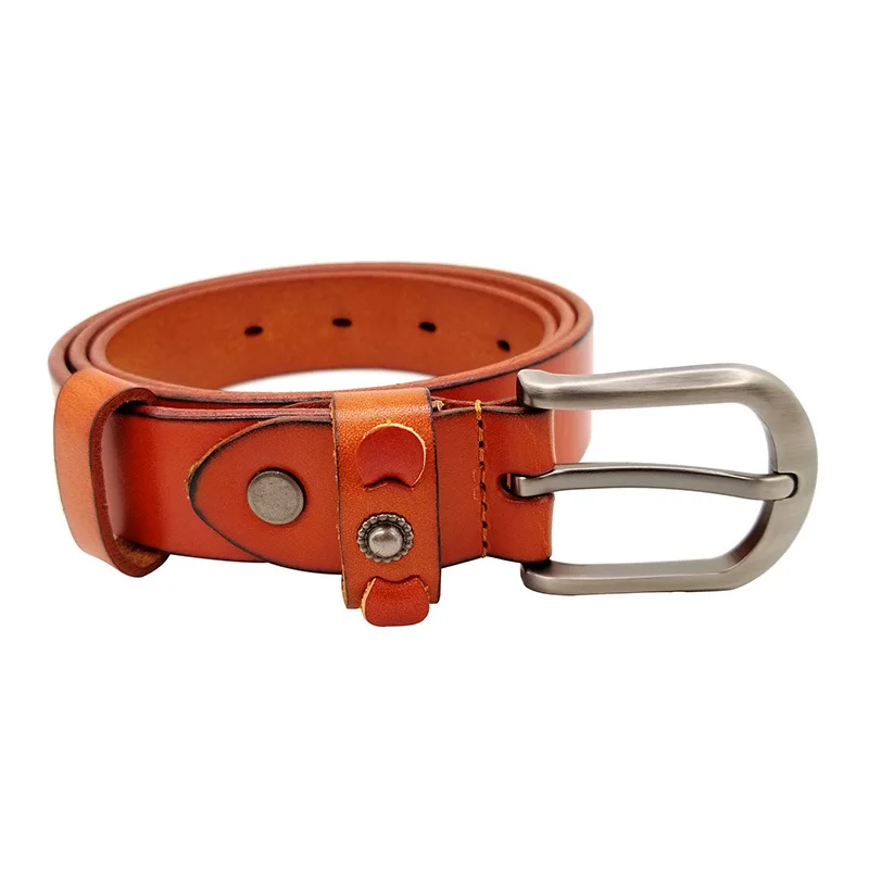 

New hot ladies leather belt fashion decorative pin buckle personality wild top layer leather vegetable tanned leather belt jeans