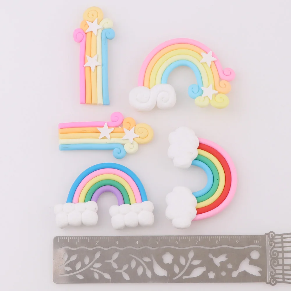 10 шт. Милая полимерная глина фотоэлемент радужные миниатюры украшения для