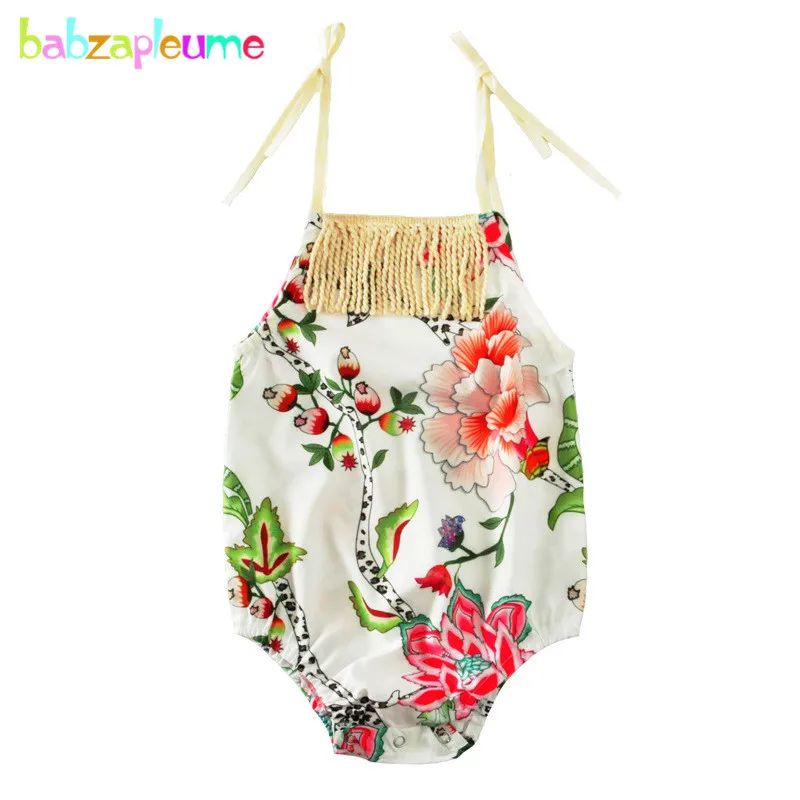 

Newborn Romper Summer Tassel Infant Baby Girls jumper Flower Sleeveless Baby Clothes jumpsuit Brands Toddler girls overall A194