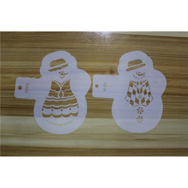 3 шт. Снеговик бабочка торт Кофе печати Трафареты помадка спрей шаблон DIY Отделка