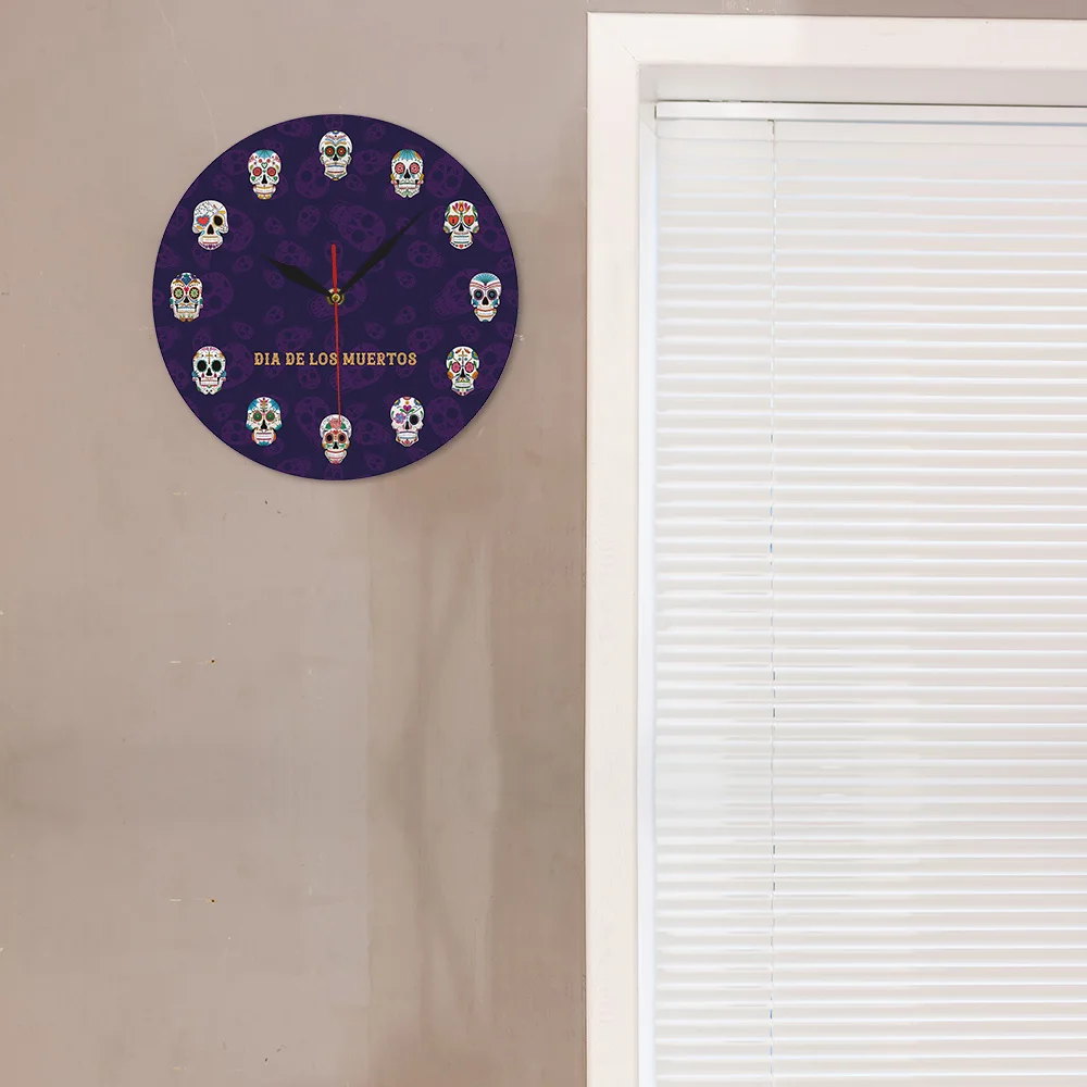 Настенные часы с цветастой головкой декоративные настенные цветущим черепом и