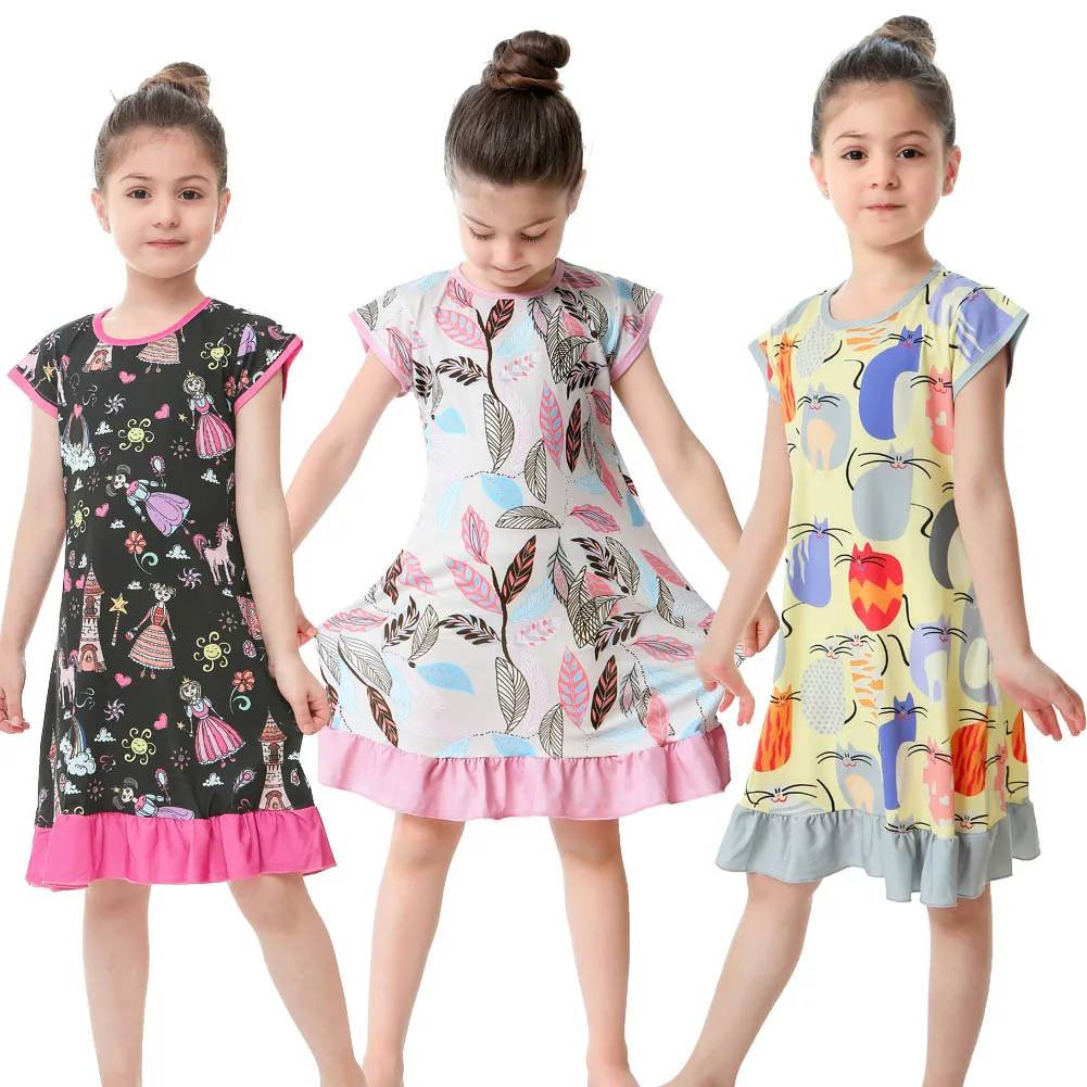 Одежда для маленьких девочек летние платья Платье 3D с цветочным принтом 2-10Years)