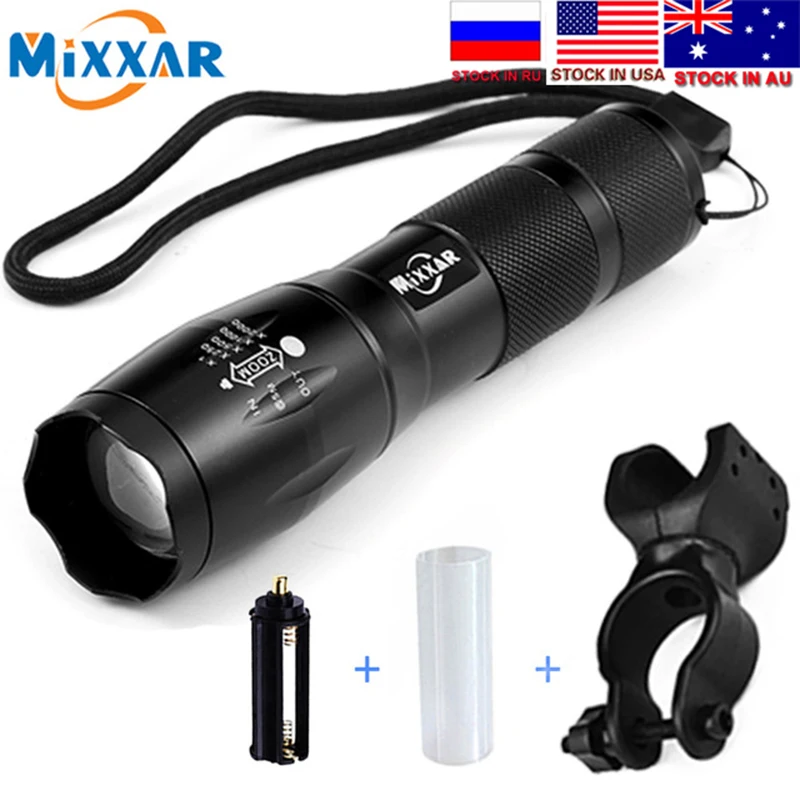 

ZK30 Dropship Q250 TL360 TVI 8000LM LED Bike Bicycle Flashlight Light Q5 3000LM Zoomable Focus Torch Lamp Light Tactical Lantern