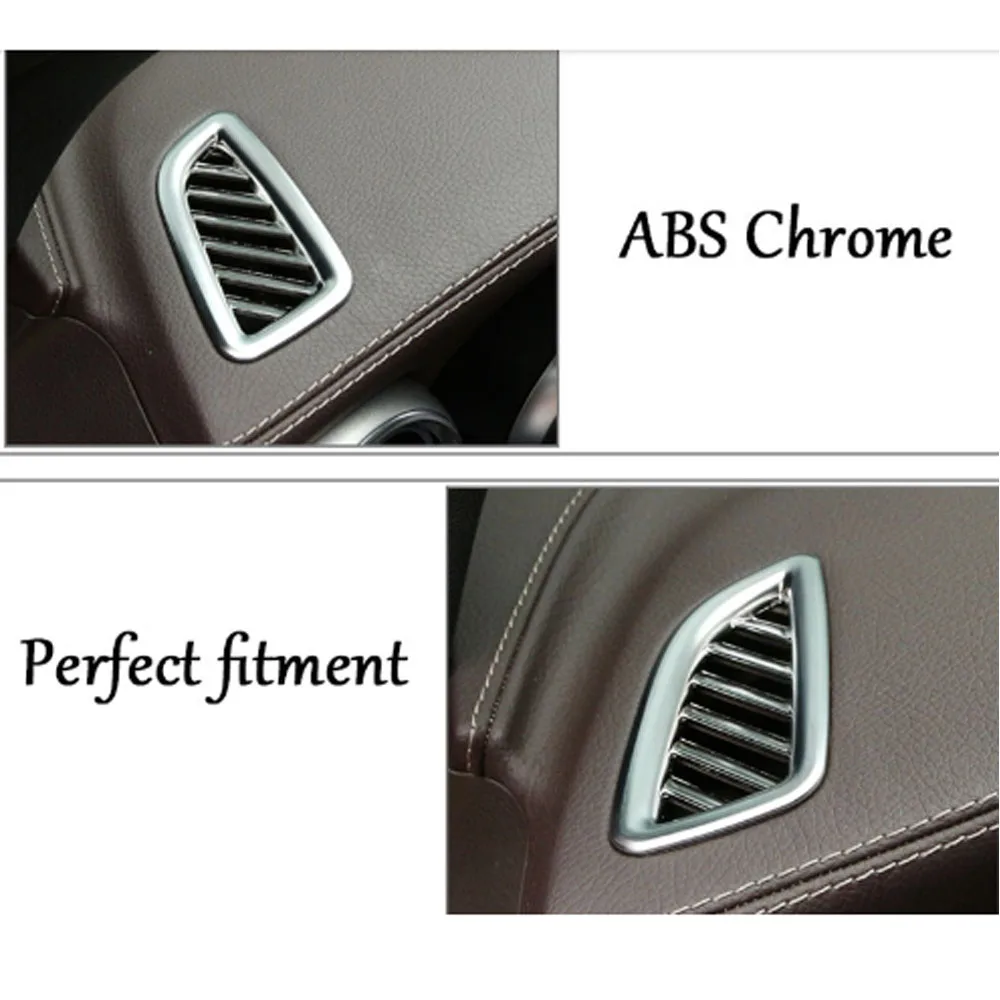 

ABS Chrome Dashboard Air Conditioning Outlet Vent Frame Stickers For Mercedes Benz GLC 200 260 300 2015-2017 Car Accessories