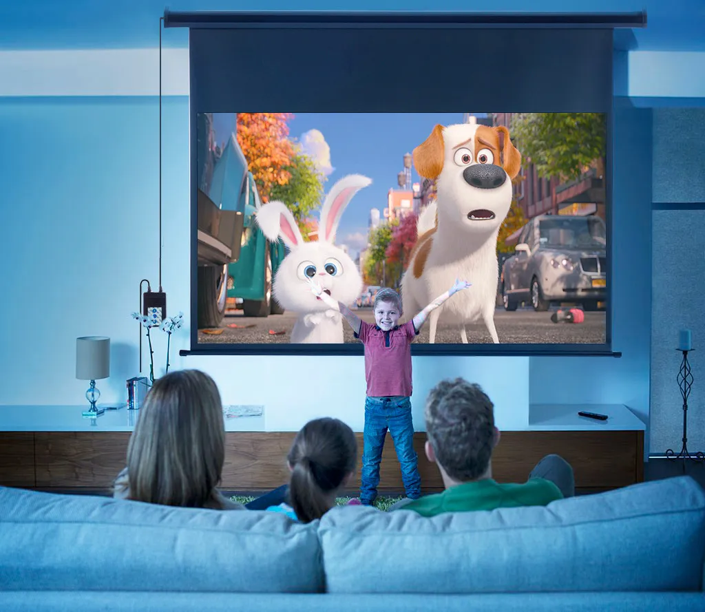 Excelvan 100 дюймов 16:9 1,2 усиление настенный потолок электрический моторизованный HD проектор экран с пультом дистанционного управления вверх вниз для домашнего офиса