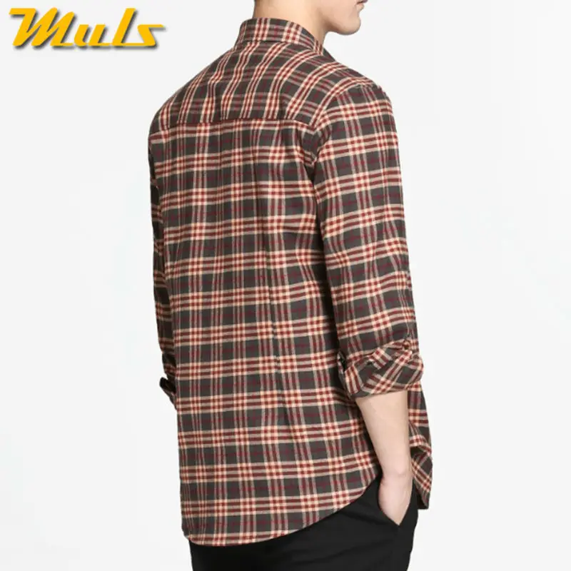 Рубашка мужская с длинным рукавом х/б в шотландскую клетку|plaid shirt men|male shirtmale styles |