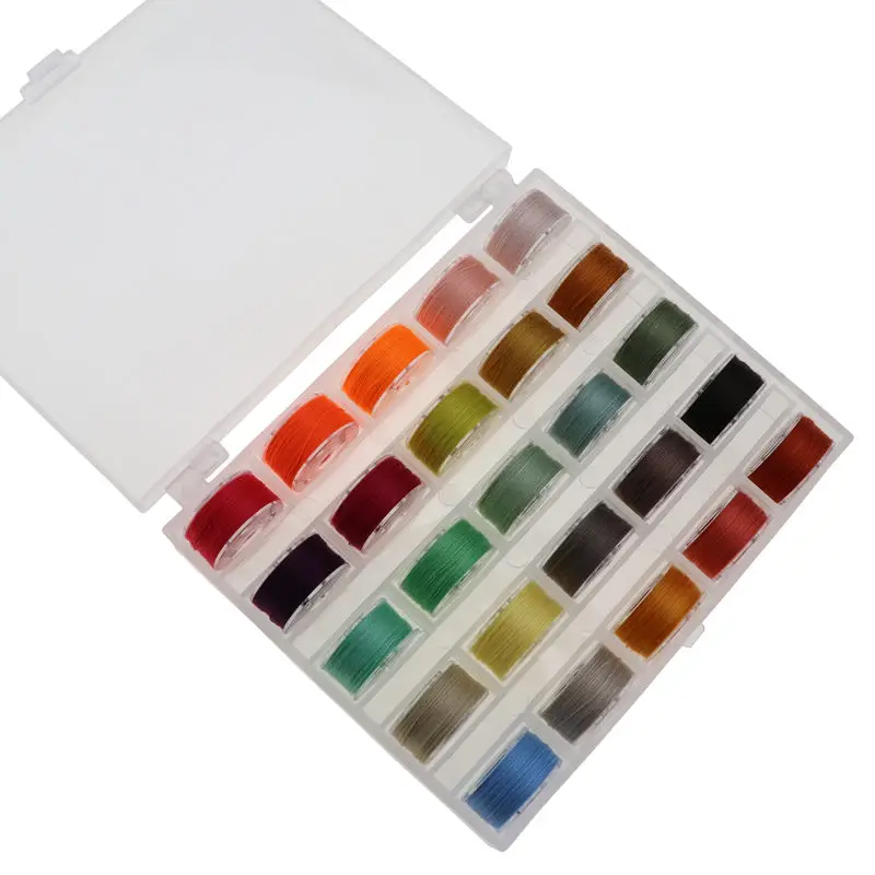 25PCS wired bobbin 2 Пустая коробка с 25 бобины для шитья машины пластиковые катушки для дома ручной работы аксессуары Швейные Инструменты - Цвет: 25PCS wired bobbin 2
