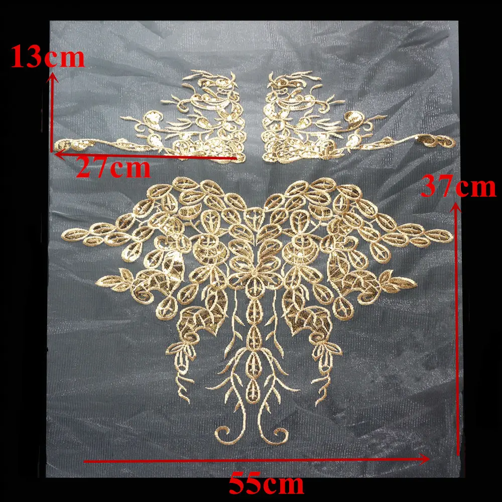 1 комплект золотые блестки Белый Красный сетка вышивка свадебное платье