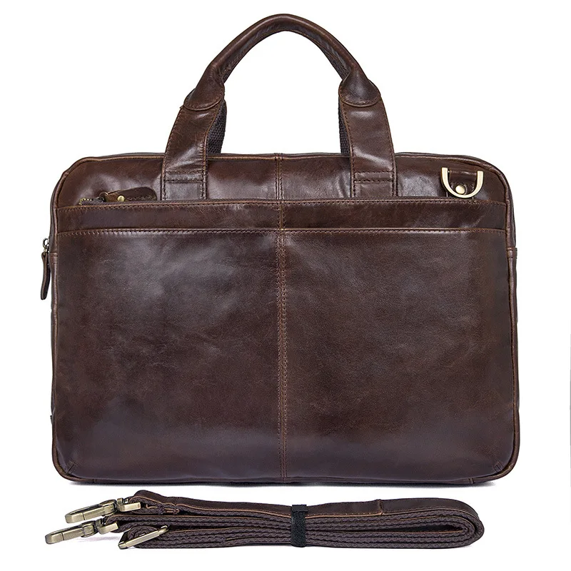 

New Fashion cowhide male commercial briefcase Real Leather vintage men's messenger bag/casual Natural Cow skin Business bag