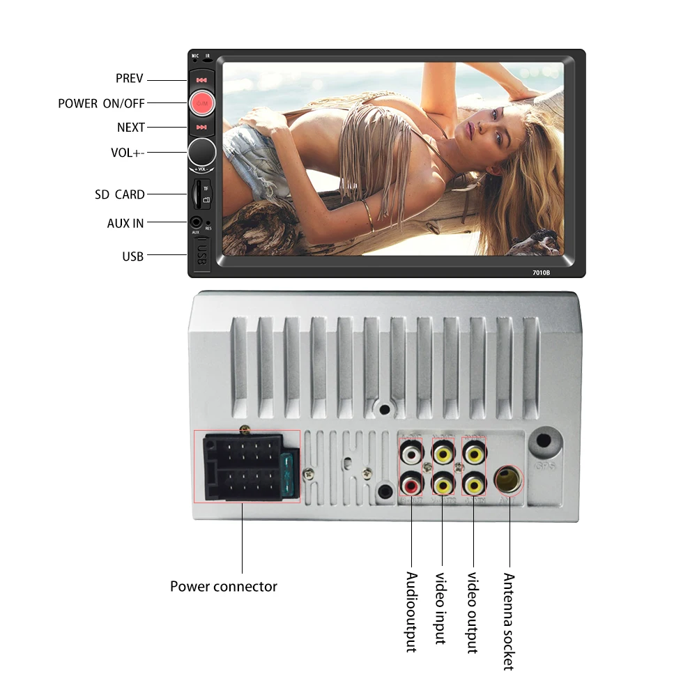 2 Din 7 дюймов ЖК-дисплей сенсорный экран автомобильный радиоприемник MAP3 MP5 плеер