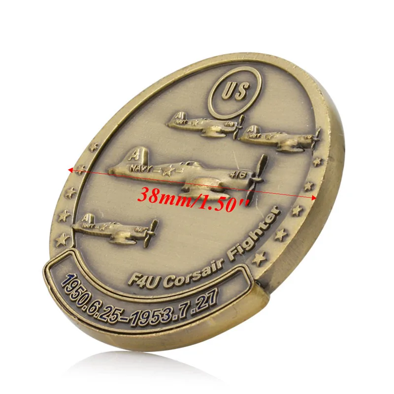 Позолоченная памятная монета в Корейском стиле F4U Corsair Fighter Military Challenge