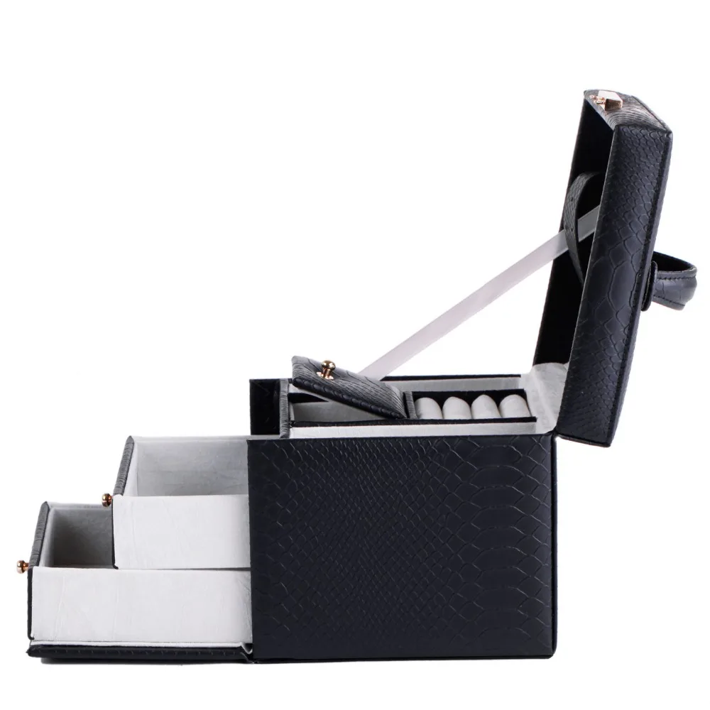 Зеркальная коробка для ювелирных изделий из искусственной кожи