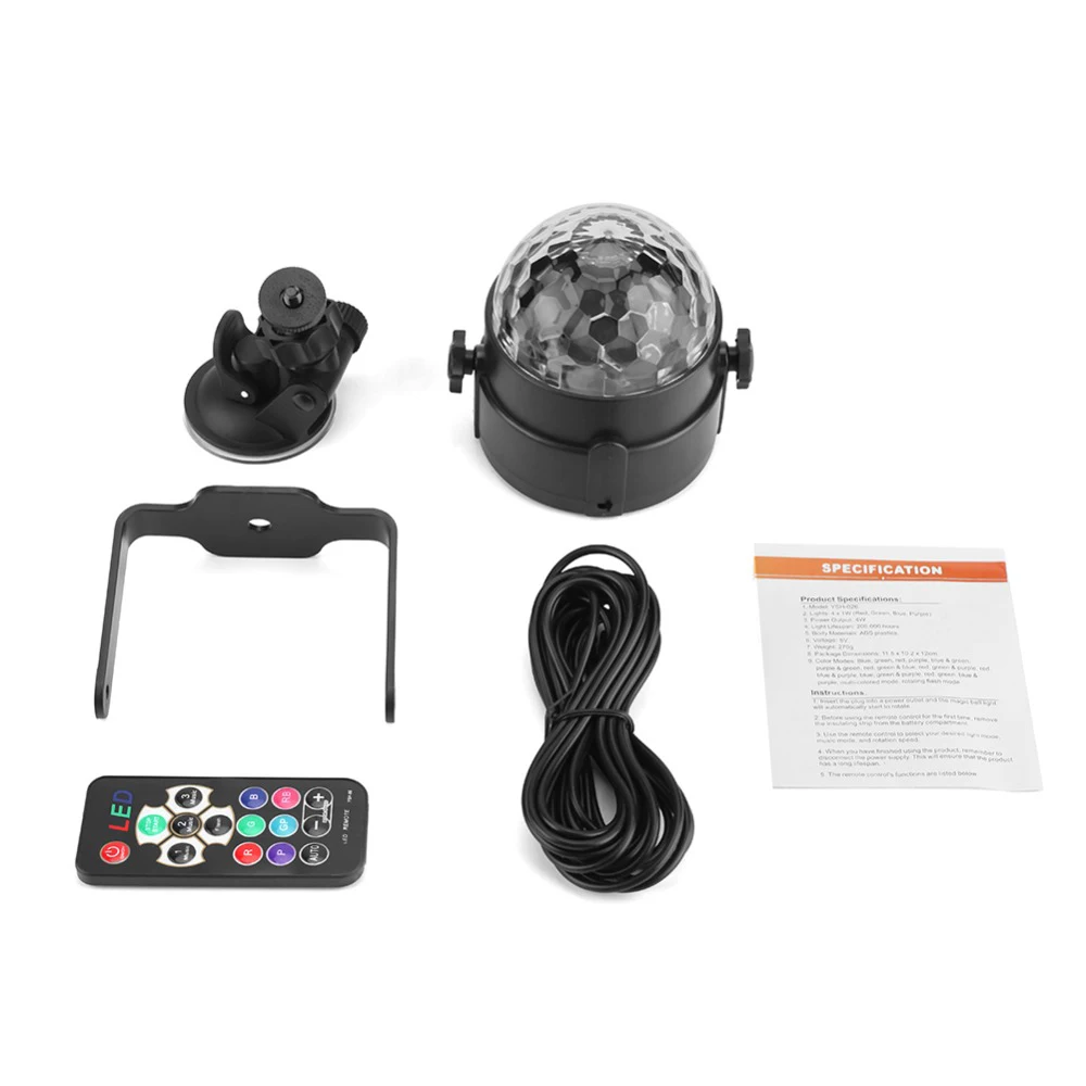 USB 6 Вт заряжаемый DJ диско-шар Lumiere 4 цвета лазерный проектор с звуковой активацией
